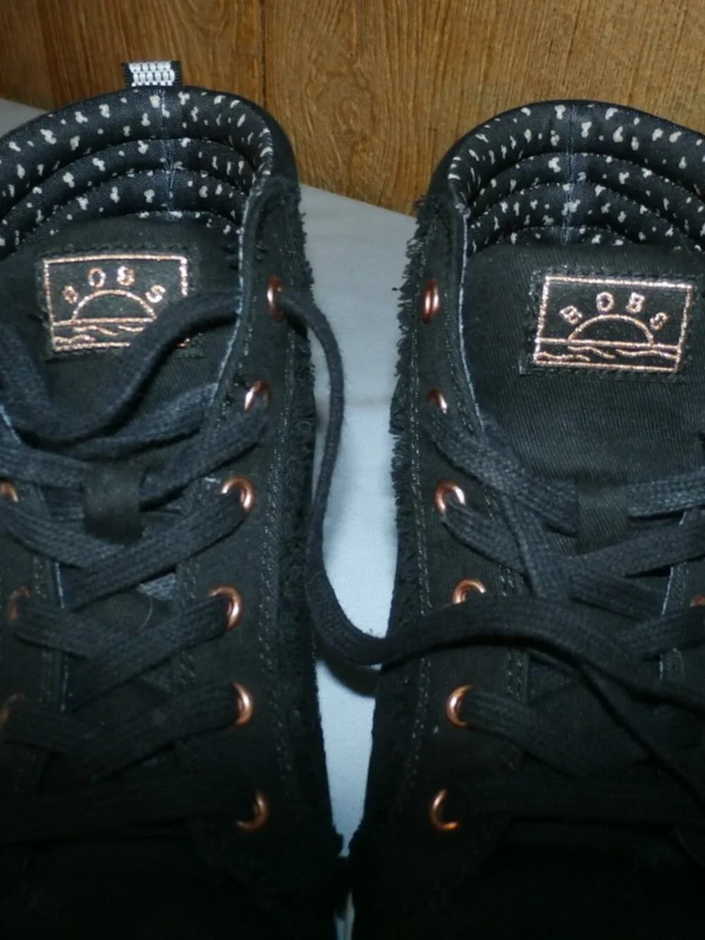 BOBS by Skechers Women’s Black High Top Lace Up Sneakers Comfort Shoes Size 8
